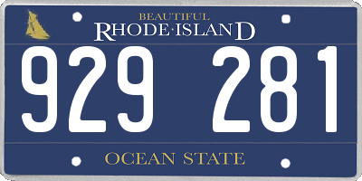 RI license plate 929281