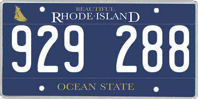 RI license plate 929288