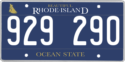 RI license plate 929290