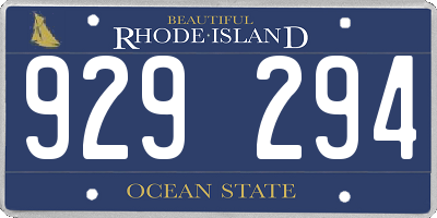 RI license plate 929294