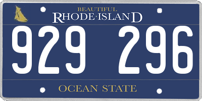 RI license plate 929296