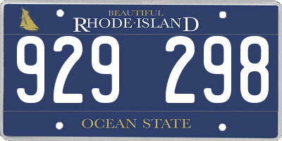 RI license plate 929298