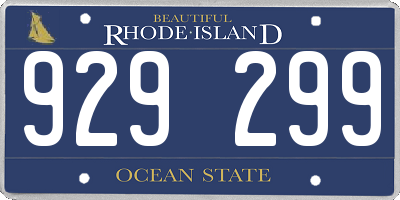RI license plate 929299