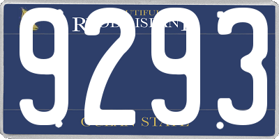 RI license plate 9293