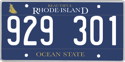 RI license plate 929301