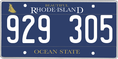 RI license plate 929305