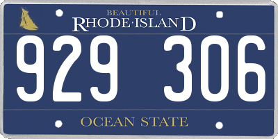 RI license plate 929306