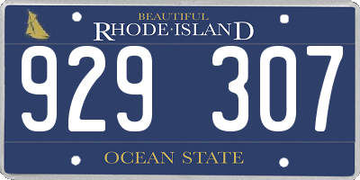 RI license plate 929307