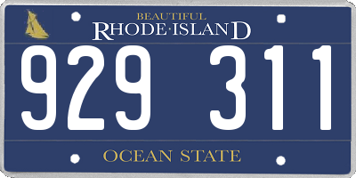 RI license plate 929311