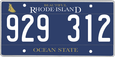 RI license plate 929312