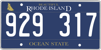 RI license plate 929317