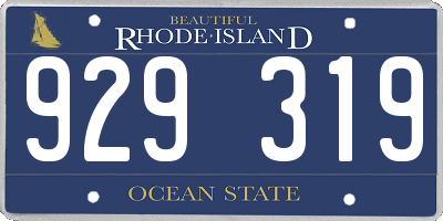RI license plate 929319