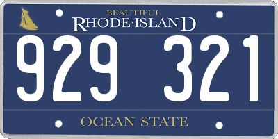 RI license plate 929321