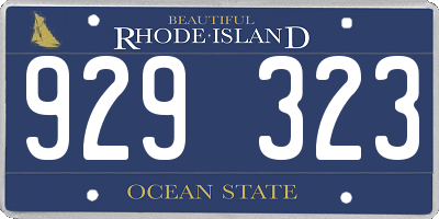 RI license plate 929323