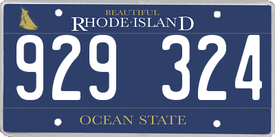 RI license plate 929324
