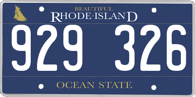 RI license plate 929326