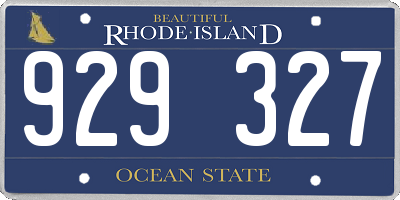 RI license plate 929327