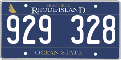 RI license plate 929328