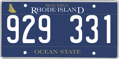 RI license plate 929331