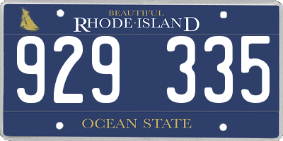 RI license plate 929335