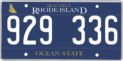 RI license plate 929336