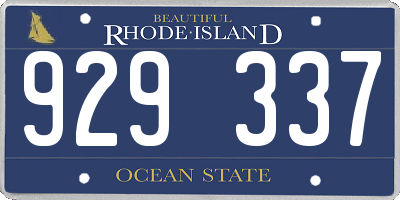 RI license plate 929337