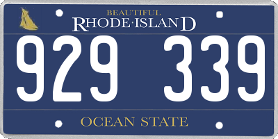 RI license plate 929339
