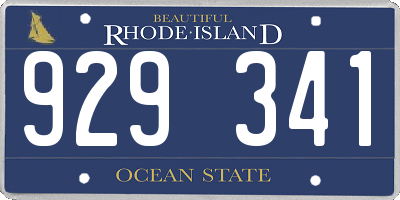 RI license plate 929341