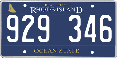 RI license plate 929346