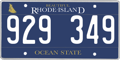 RI license plate 929349
