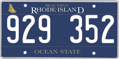 RI license plate 929352