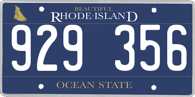 RI license plate 929356