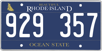 RI license plate 929357
