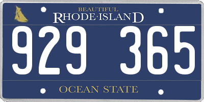 RI license plate 929365