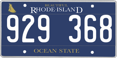 RI license plate 929368