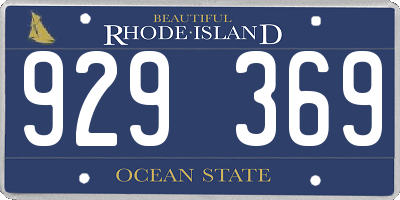 RI license plate 929369