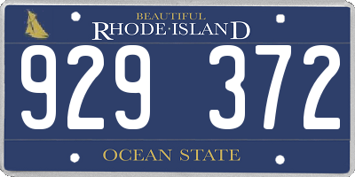 RI license plate 929372