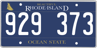 RI license plate 929373