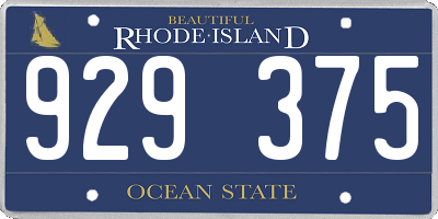RI license plate 929375