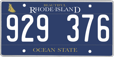 RI license plate 929376
