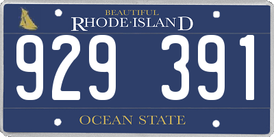 RI license plate 929391