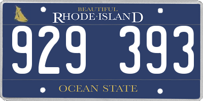 RI license plate 929393
