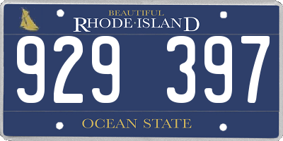 RI license plate 929397