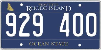 RI license plate 929400