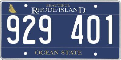 RI license plate 929401