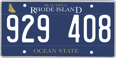 RI license plate 929408