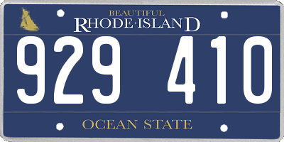 RI license plate 929410