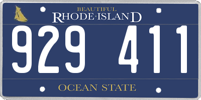 RI license plate 929411