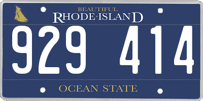 RI license plate 929414