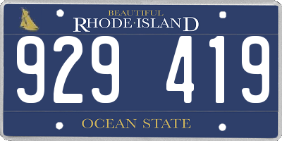 RI license plate 929419